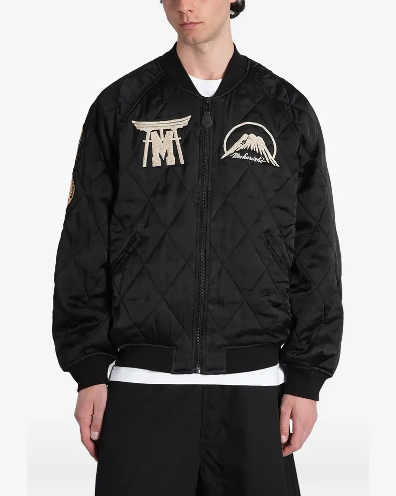 maharishi embroidered-quilted bomber jacket - Schwarz Schwarz