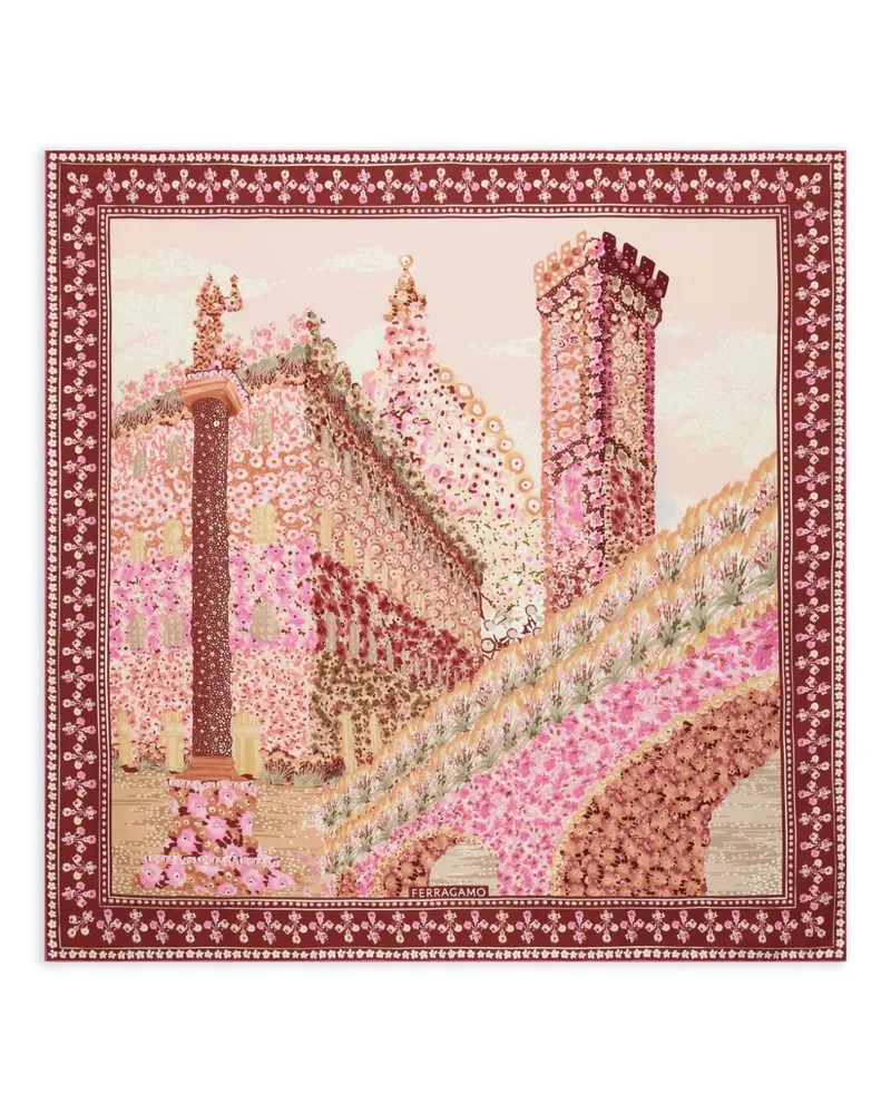 Ferragamo Palazzo-print silk scarf - Rot Rot