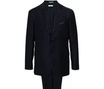 Schurwollanzug aus Interlock-Twill - Blau