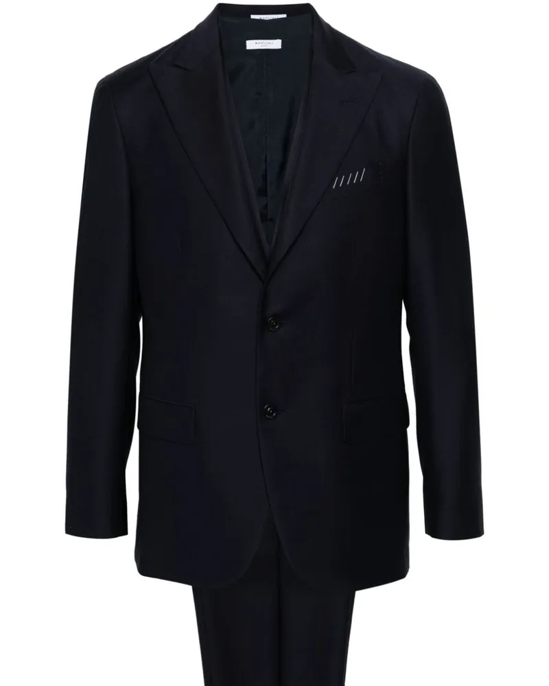 Boglioli Schurwollanzug aus Interlock-Twill - Blau Blau