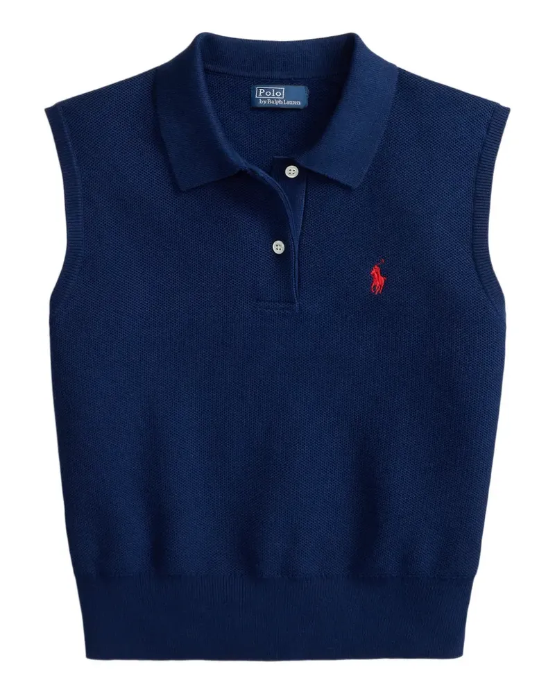 Ralph Lauren Ärmelloser Cropped-Pullunder - Blau Blau