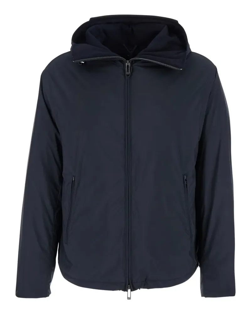 Emporio Armani hooded zip-front jacket - Blau Blau