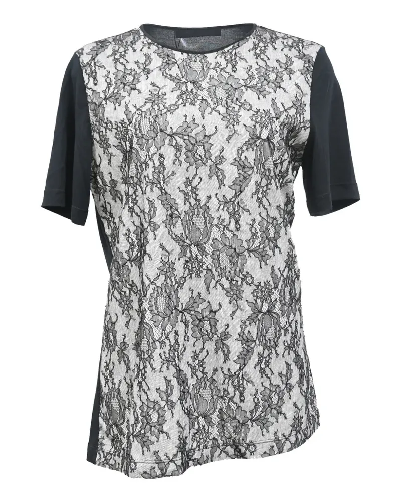 Jason Wu lace detail T-shirt - Schwarz Schwarz
