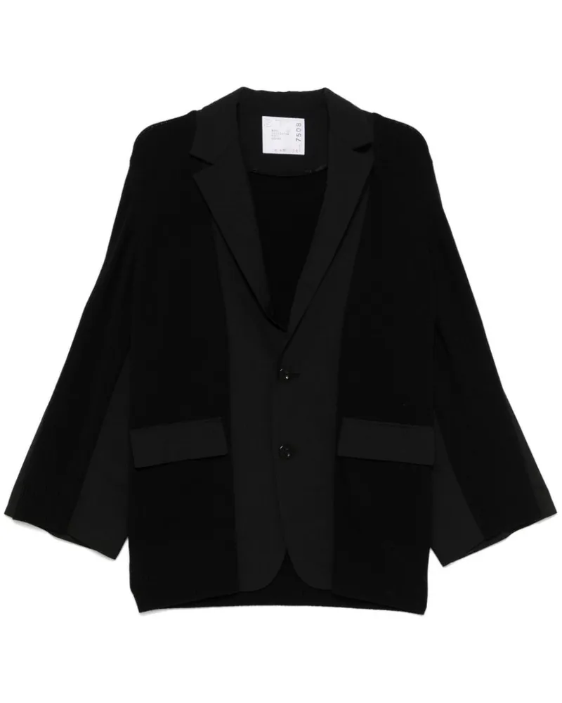 Sacai Blazer mit gestrickten Einsätzen - Schwarz Schwarz