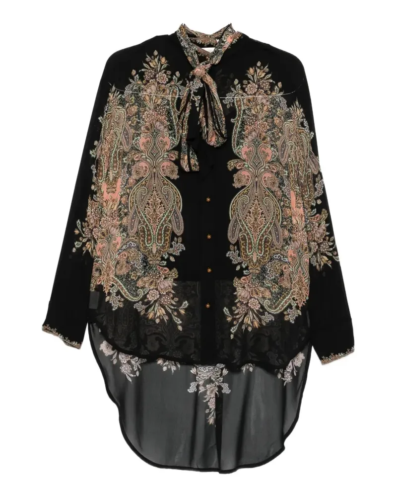 Zimmermann Clash pussy-bow-collar shirt - Schwarz Schwarz