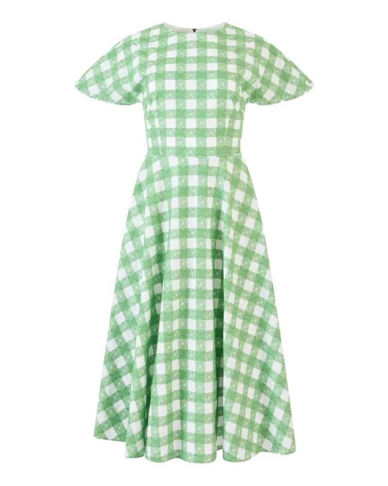 Rosie Assoulin Besticktes Picnic Midikleid mit Vichy-Karo - Grün Grün