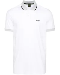 HUGO BOSS Gestreiftes Poloshirt Weiß