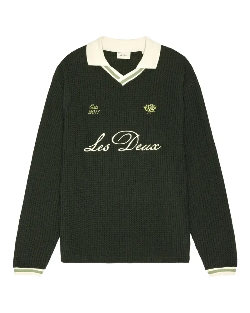 LES DEUX Pullover aus Waffelstrick mit Logo-Stickerei - Grün Grün