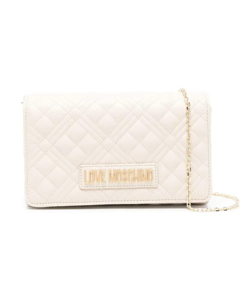 Moschino Schultertasche mit Kettenriemen - Nude Nude