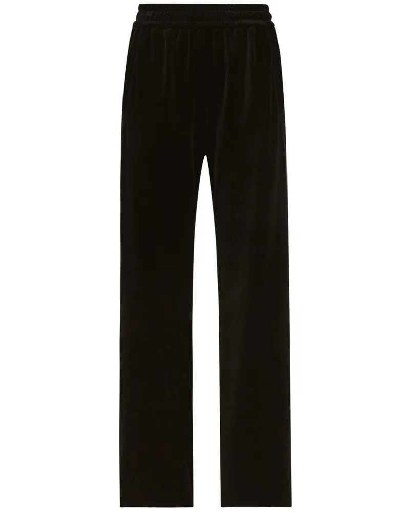 Dolce & Gabbana Elastische Hose aus Samt - Schwarz Schwarz