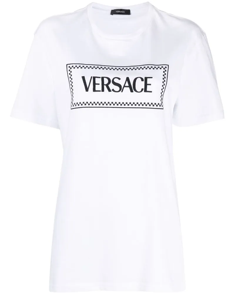 Versace 90s Vintage logo-embroidered T-shirt - Weiß Weiß