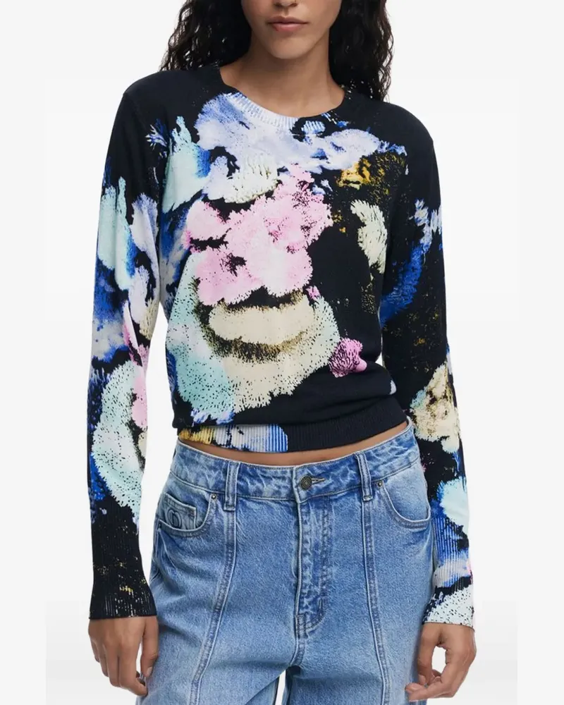 Desigual abstract floral-print T-shirt - Schwarz Schwarz