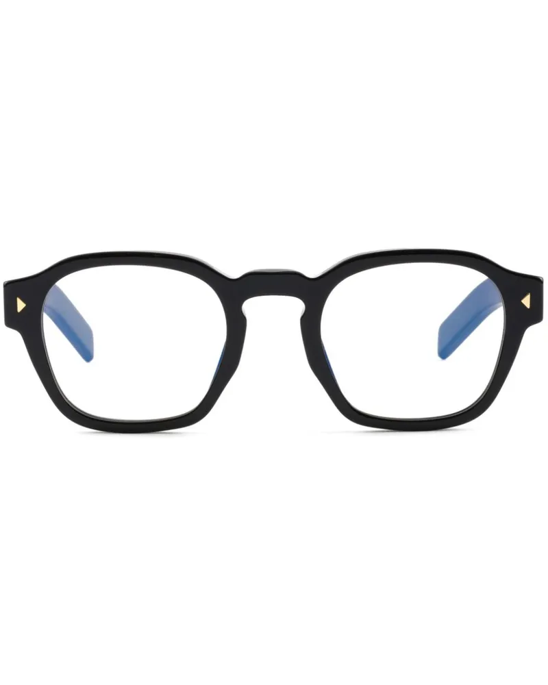 Prada Brille mit rundem Gestell - Schwarz Schwarz
