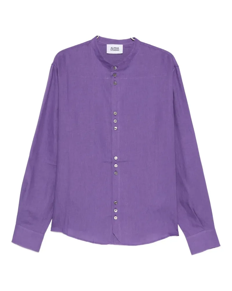 Alpha Studio button collar shirt - Violett Violett