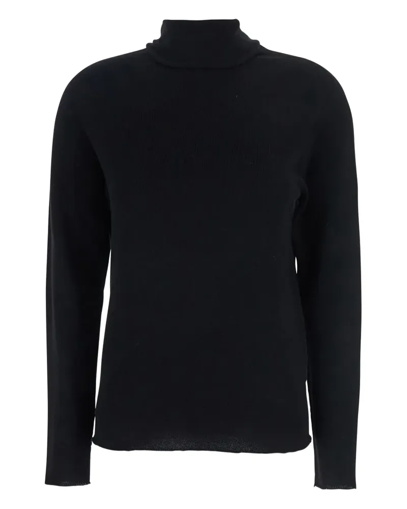 Antonelli Firenze Gerippter Rollkragenpullover - Schwarz Schwarz