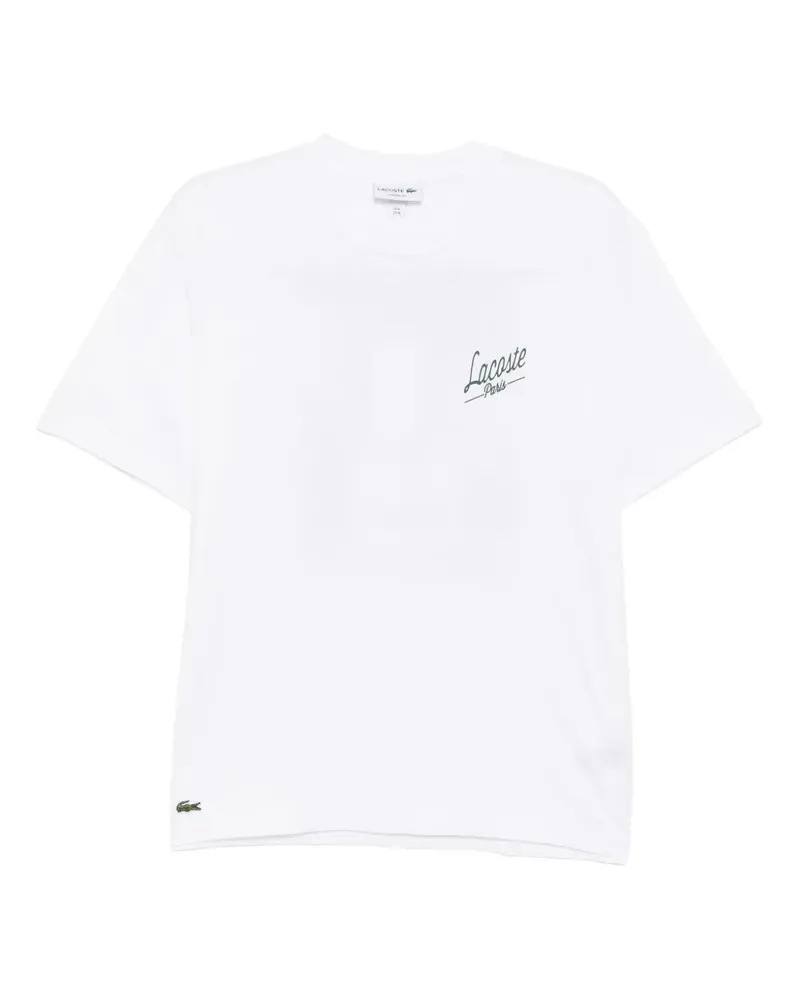 Lacoste T-Shirt mit Logo-Print - Weiß Weiß