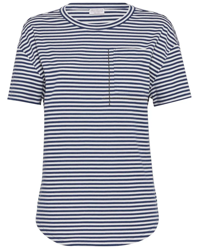 Brunello Cucinelli Hemd mit Monili-Kette - Blau Blau