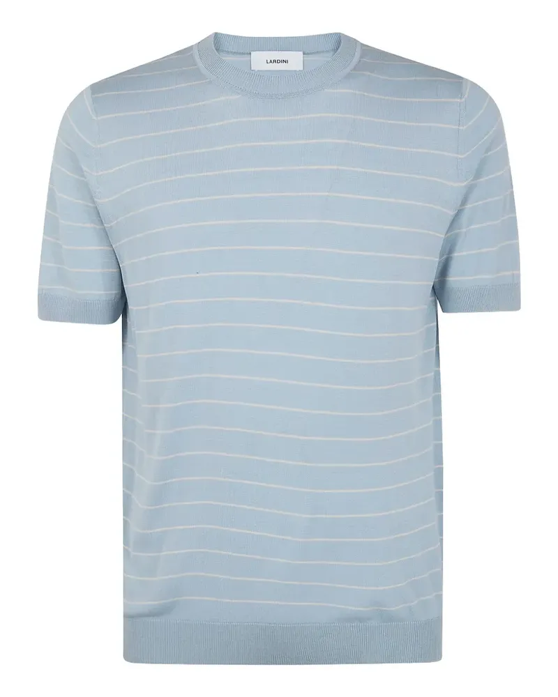 LARDINI Gestreiftes T-Shirt aus Seide - Blau Blau