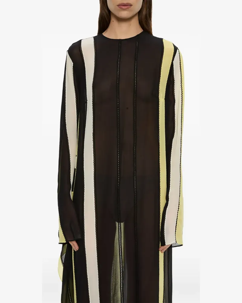 Christopher Esber Vin Picot Maxikleid aus Seide mit Einsätzen - Schwarz Schwarz