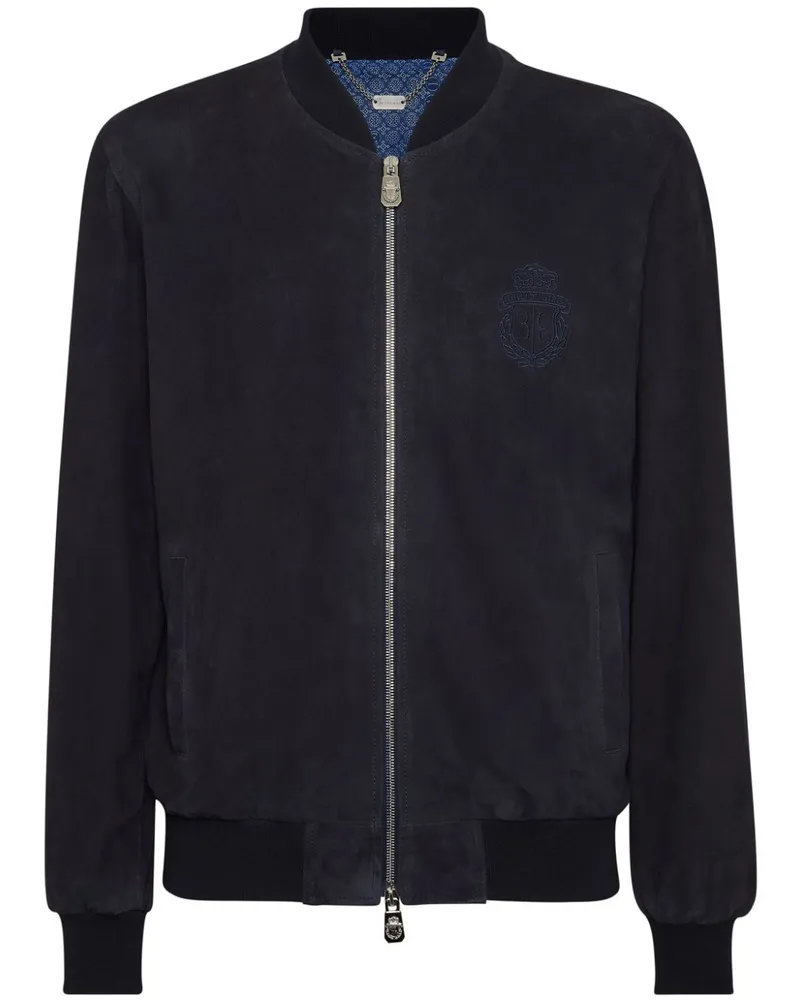 Billionaire Bomberjacke mit Wappenstickerei - Blau Blau