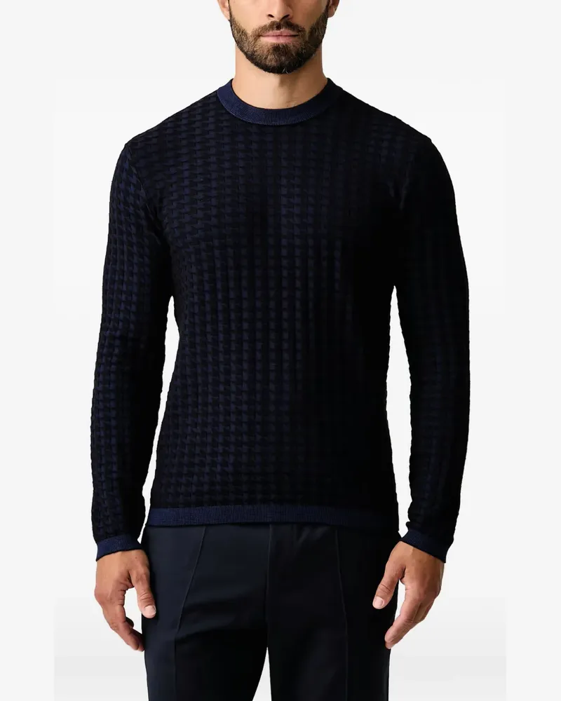 Armani Exchange geometric-patterned sweater - Blau Blau