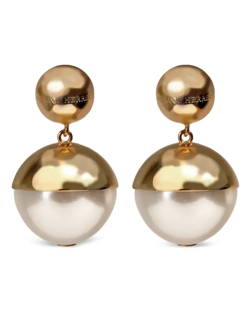 Carolina Herrera New York pearl-drop earrings - Gold Gold