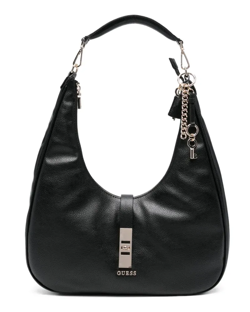 Guess Brooke Tote Bag mit Anhänger - Schwarz Schwarz