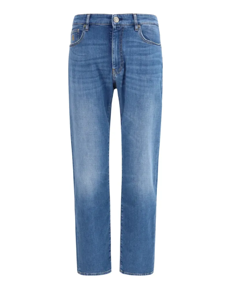 MOORER Jeans mit Logo-Patch - Blau Blau