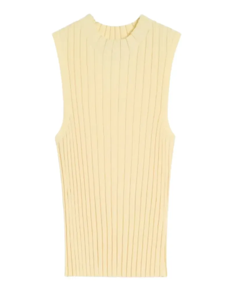 Max Mara Geripptes Strickoberteil - Gelb Gelb