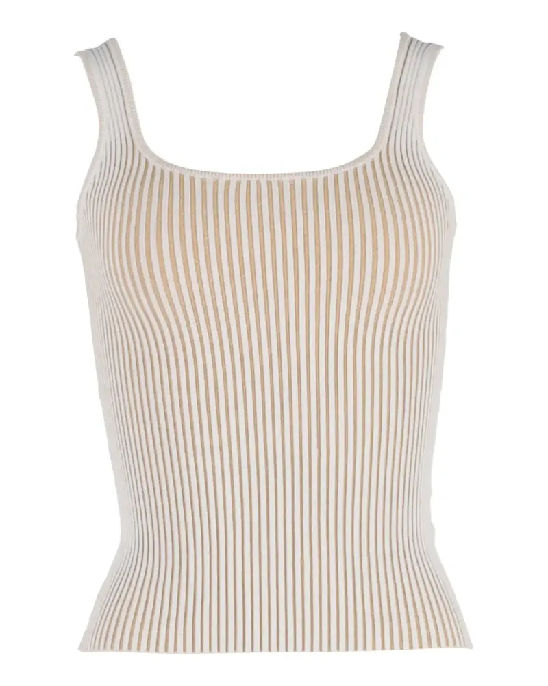 Anine Bing ribbed striped tank top - Nude Nude