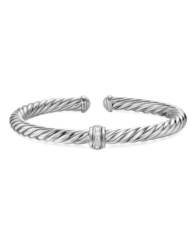 David Yurman Cable Flex® Center Station Armband aus Sterlingsilber mit Diamant Silber
