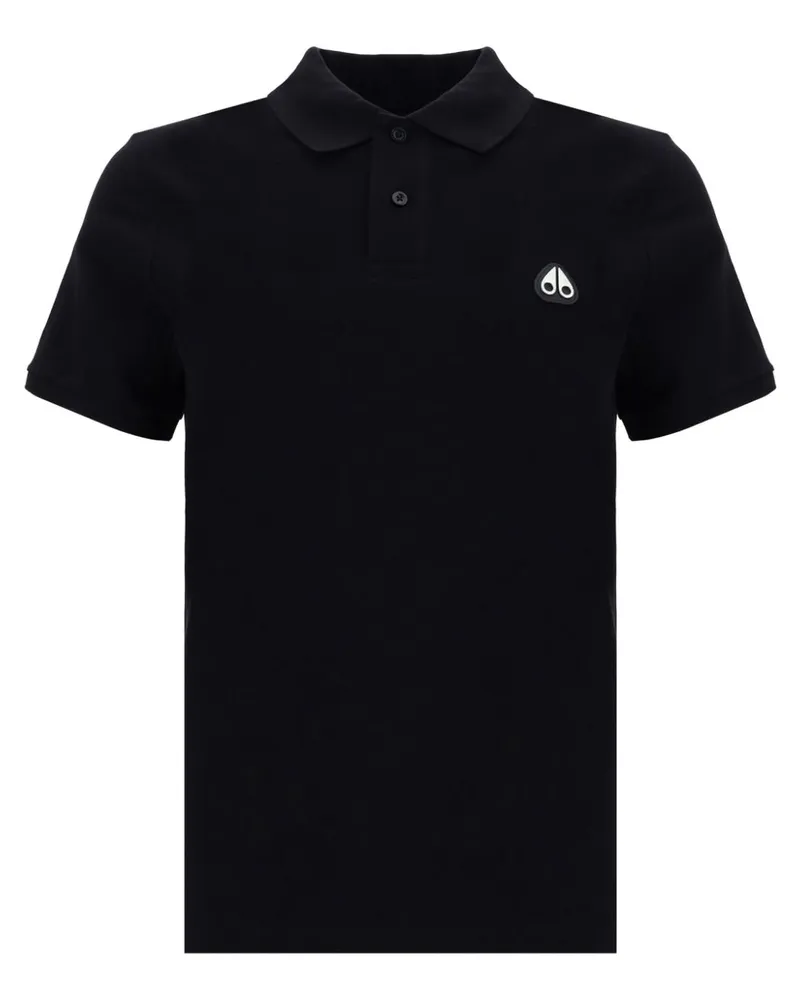 Moose Knuckles Everett Poloshirt mit Logo-Applikation - Schwarz Schwarz