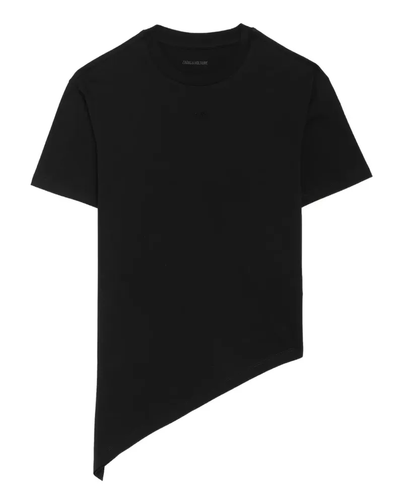 Zadig & Voltaire asymmetric strass-embellished T-shirt - Schwarz Schwarz