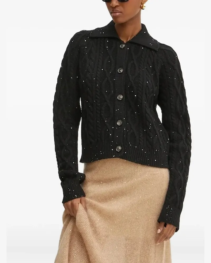 Liviana Conti Cardigan mit Pailletten - Schwarz Schwarz