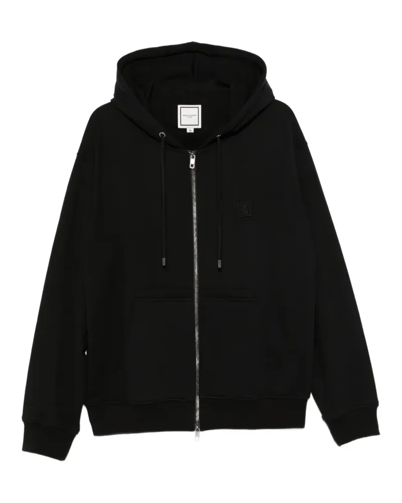 Wooyoungmi Kapuzenjacke mit Logo-Patch - Schwarz Schwarz