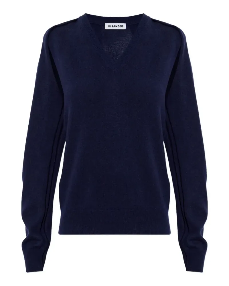 Jil Sander Pullover mit V-Ausschnitt - Blau Blau