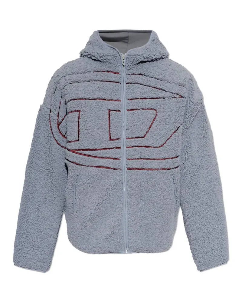 Diesel Hoodie mit Teddy-Stickerei - Grau Grau