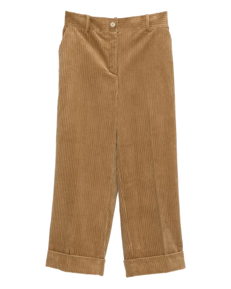 P.A.R.O.S.H. P.A.R.O H. Hose aus Cord mit Umschlag - Braun Braun