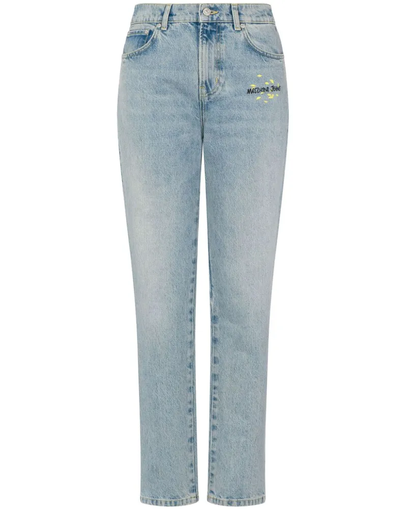 Moschino Halbhohe Straight-Leg-Jeans Blau