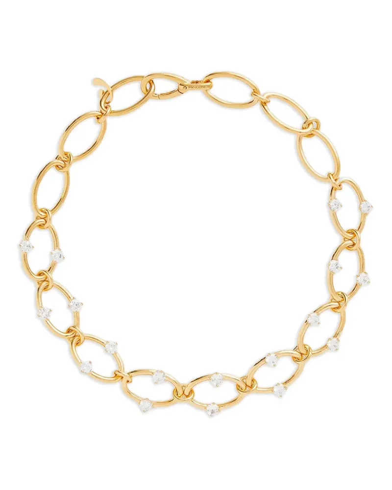 PANCONESI Halskette mit ovalen Gliedern aus Zirkonia - Gold Gold