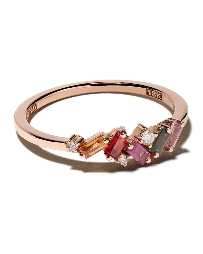 Suzanne Kalan 18kt 'Rainbow Fireworks' Rotgoldring mit Edelsteinen - Rosa Rosa
