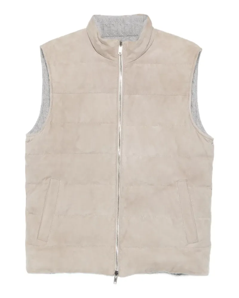 Eleventy Gesteppte Wildlederweste - Grau Grau