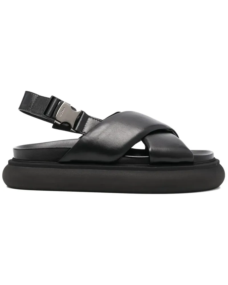 Moncler Sandalen mit überkreuzten Riemen - Schwarz Schwarz