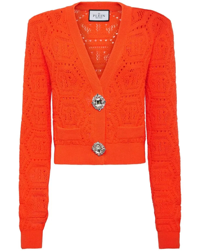Philipp Plein Cardigan mit Strickmuster - Orange Orange