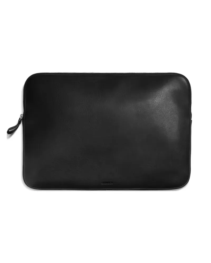 SHINOLA logo-debossed leather laptop bag - Schwarz Schwarz