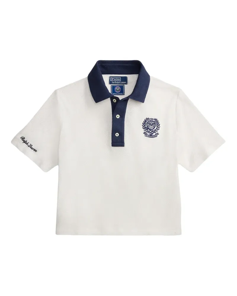 Ralph Lauren x Wimbledon Collection Poloshirt mit Wappenstickerei - Weiß Weiß