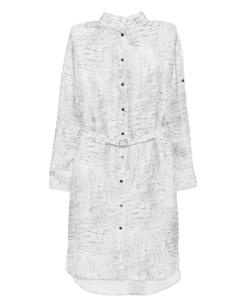 Ferragamo belted buttoned-up shirt dress - Weiß Weiß