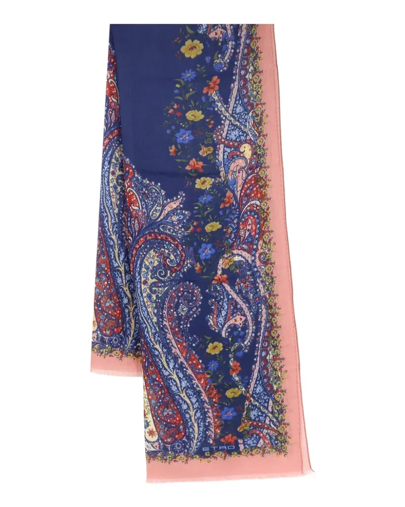 Etro Schal mit Paisley-Print - Blau Blau