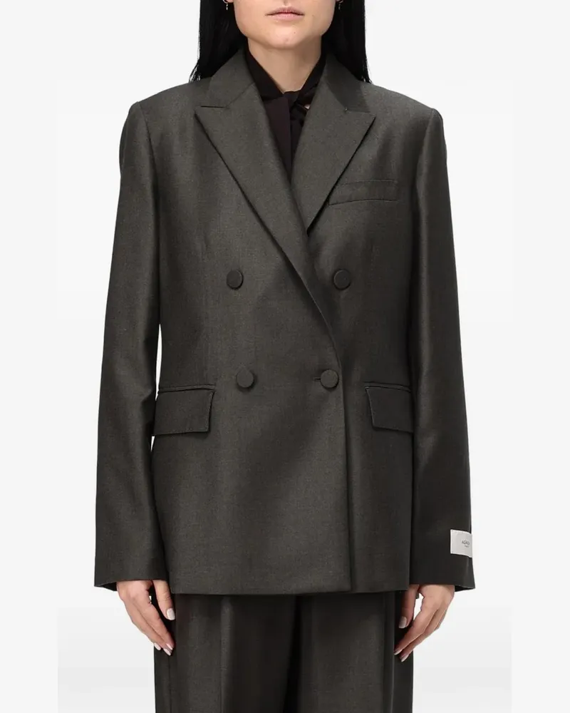 AGNONA double-breasted wool blazer - Grau Grau