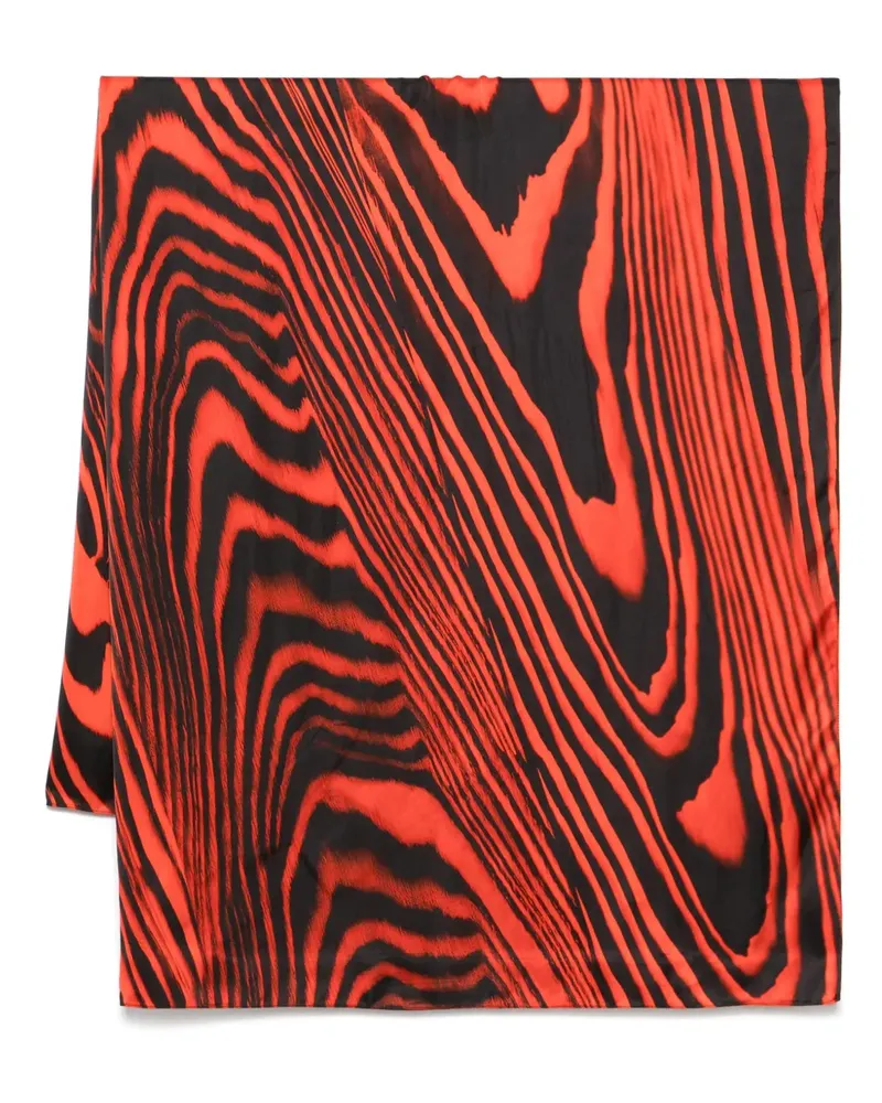 David Koma Schal mit Zebra-Print - Rot Rot